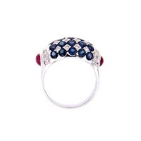 Ring Crivelli Woman ZAFFIRO in White Gold Zaffiro 3.73 Ct 10011621 ZF 3.73 + 0.87 RB - 10011621 ZF 3.73 + 0.87 RB
